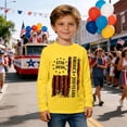 thumbnail image 2 of Bainana Boys Long Sleeve Graphic Tees With 250 Years USA Flag Prints Comfortable Casual Crewneck Sweatshirt For Children Youth Stylish Top 3-14 Years, 2 of 4