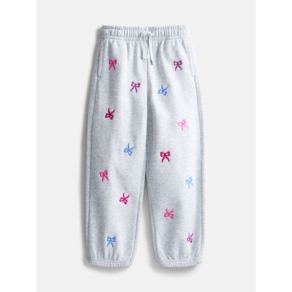 Wonder Nation Girls Embroidery Joggers, Sizes 4-10