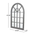 thumbnail image 2 of GDF Studio Remington Traditional Handmade Arched Windowpane Mirror, Gray Wash, 2 of 8