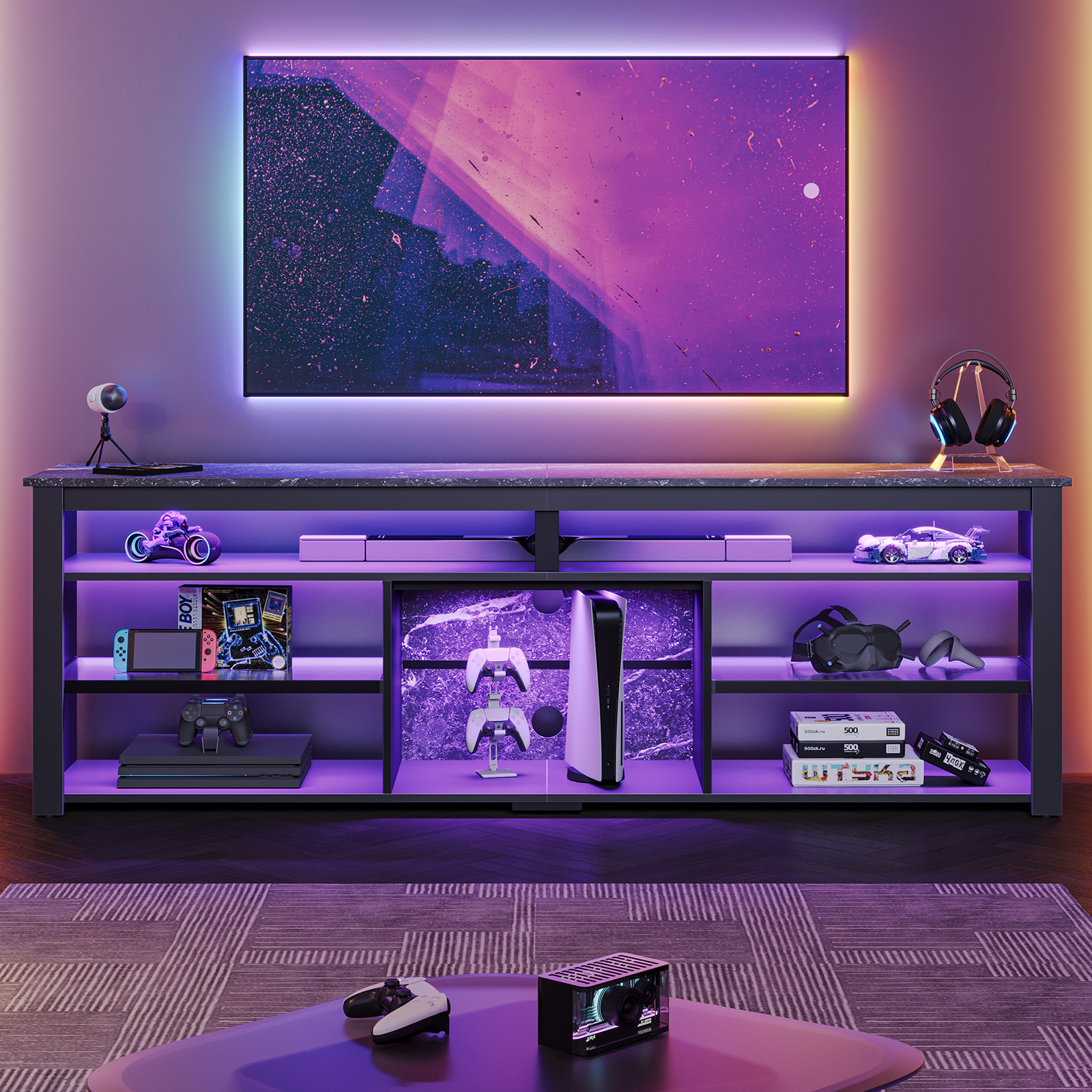 Bestier LED TV Stand for 75" TVs, Gaming Entertainment Center photo 5