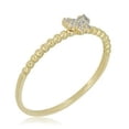 thumbnail image 6 of AVORA 10K Yellow Gold Simulated Diamond CZ Butterfly with Beaded Band Fashion Ring  - Size 8, 6 of 6
