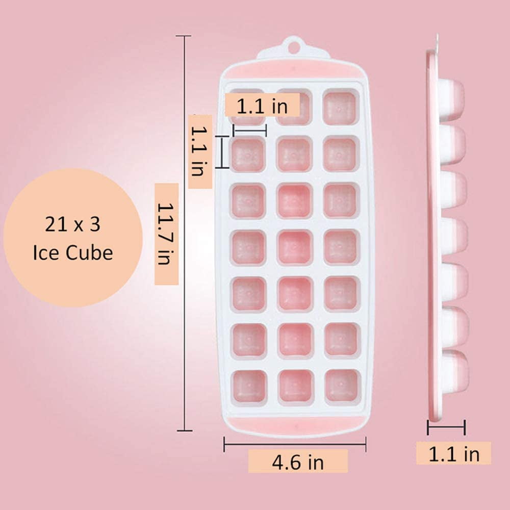 Kepooman BPA Free Silicone 63-Ice Cube Mold with Lid for Freezing Ice, Multi-color Kepooman BPA Free Silicone 63-Ice Cube Mold with Lid for Freezing Ice, Multi-color