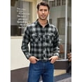 thumbnail image 3 of sogami Long Sleeve Plaid Buffalo Shirt for Men Button Down Male Regular Fit, 3 of 8