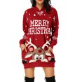 thumbnail image 1 of Sonducket Sudadera con capucha para mujer Sudadera con capucha de longitud media con estampado navideño Sudadera con capucha de manga larga para otoño Prendas para la parte del cuerpo Ciervo rojo S, 1 of 6