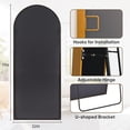 thumbnail image 6 of Antok 71"x 32" Arched Full Length Windowpane Mirror Metal Framed Wall Decor Floor Mirror, Bronze, 6 of 7