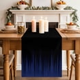 thumbnail image 4 of Navy Blue Black Ombre Cotton Linen Table Runner for Dining Kitchen, Modern Abstract Striped Gradient Wedding Outdoor Party Tablerunners, Dresser Scarf Coffee Tablecloth Runners 13x108 Inches, 4 of 9