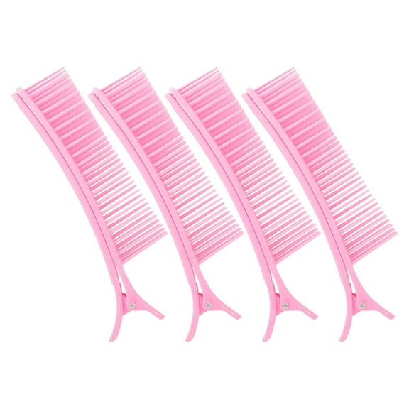 NICEXMAS Hairdressing Tools 4Pcs Pink Claw Shape Hair Partition Clips 5.6X1.2X0.9In Grip And Makeup Setting