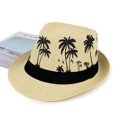 thumbnail image 1 of Sombreros de paja para hombres mujeres unisex Panamá verano sol jazz traje fiesta gorra, 1 of 5