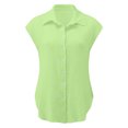thumbnail image 4 of Rezuofi 2 Pcs Summer Tops for Women 2025 Trendy Cotton Linen Button Down Shirts Dressy Cap Sleeve Collared Business Casual Blouses, 4 of 5