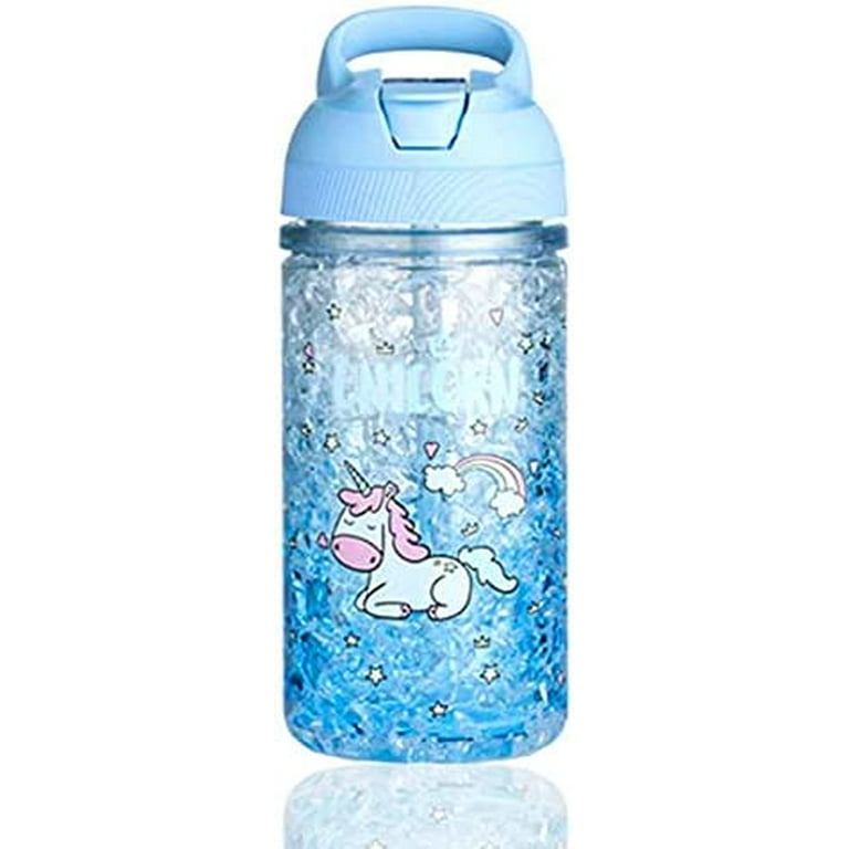 550/650ml Cute Water Bottle for Girls with Lid Straw Sticker