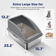 thumbnail image 3 of Siooko Extra Large Stainless Steel Cat Litter Box, XL Litter Boxes for Big Cats & Multiple Cats, Metal Litter Box with High Sides with Scoop, Easy to Clean, Dark Gray, 3 of 8