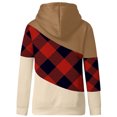thumbnail image 5 of Pompotops Women Lattice Printed Pullover Hoodies Long Sleeve Drawstring Hooded Tops Sweatshirt, 5 of 5