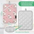 thumbnail image 3 of 2 Pack Pot Holders for Kitchen Heat Resistant Hot Pads Sets for Cooking Baking Dogs Wearing Bows, 3 of 7