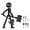 Black, variant on 1 Pc Novelty Action Figure Stickman Assembled Robot Movable 3D Printing Mannequin Multi-Jointed Stickman (Gold)