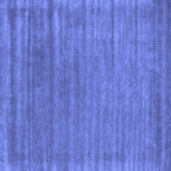 Ahgly Company Machine Washable Indoor Square Abstract Blue Contemporary Area Rugs, 8' Square