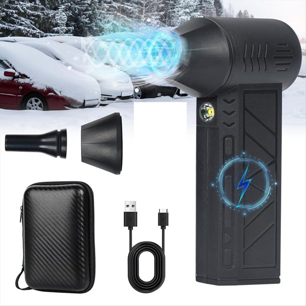 Soplador Turbo, Mini Soplador de Nieve Turbo, Soplador de Nieve Portátil, Soplador de Nieve Portátil para Autos Pequeños, Mini Soplador de Nieve con LED