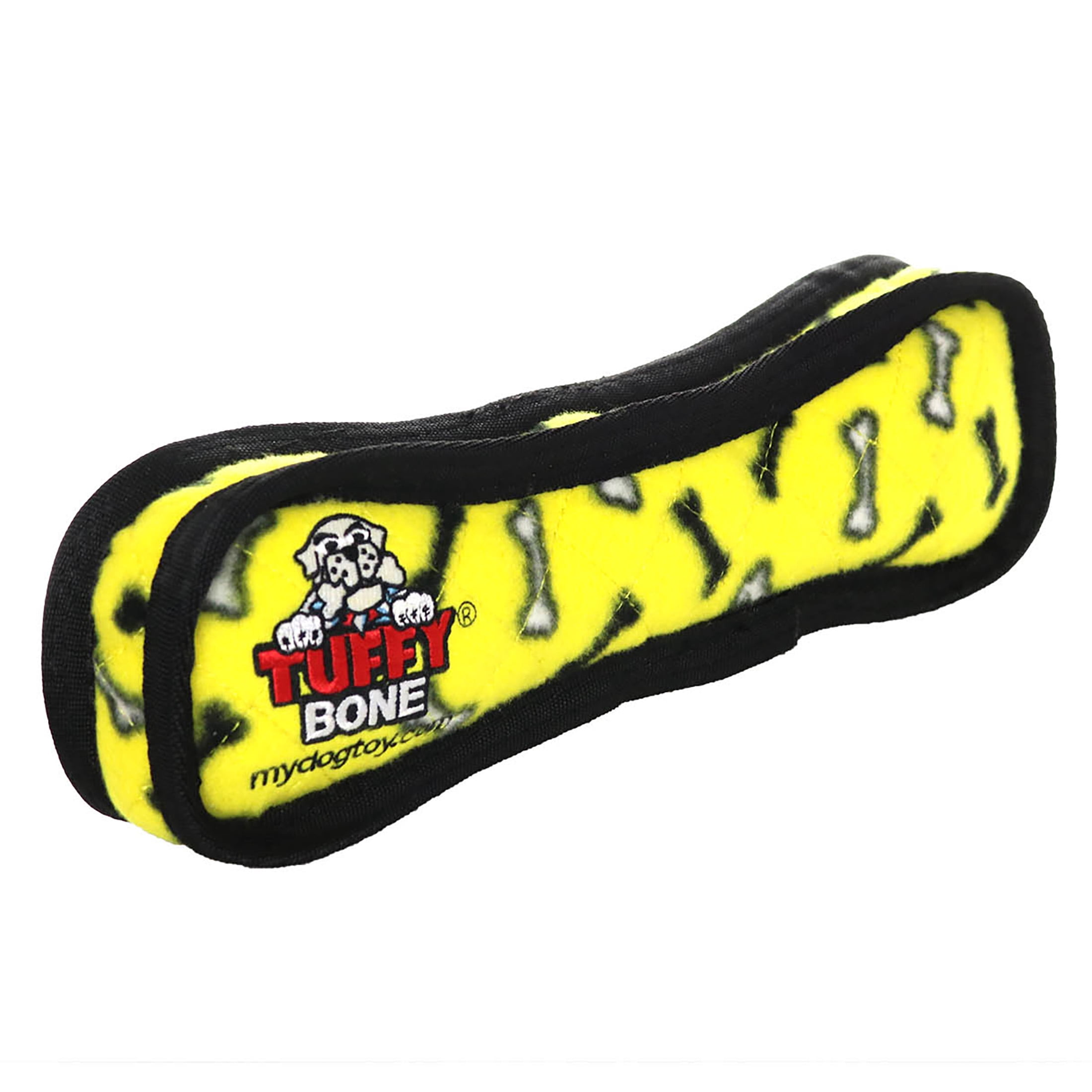 Tuffy Ultimate Bone Yellow Bone Durable Plush Squeaky Dog Toy