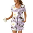 thumbnail image 2 of Tnhcen Women's Trendy Home Clothes Set Round Neck Short Sleeve Blouse Shorts Pajamas Nightwear S-3XL, 2 of 6