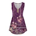 thumbnail image 5 of up to 60% off Gifts Usmixi Womens Tank Tops Beach Lightweight Fashion High Waist Pleated Hem Tunic Shirts Vest Summer Trendy Floral V-Neck Sleeveless Shirts Blouse Khaki m, 5 of 6