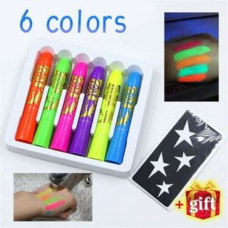 Glow Pop In Dark Face And Neon Face & Body Paint Crayon Kit And Makeup  Markers