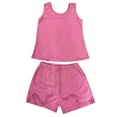 thumbnail image 6 of JIAYUE Women's Two Piece Set Casual Scoop Neck Sleeveless Tank Top And Shorts With Pocket Drawstring Solid Color Comfortable Summer Outfit Sets, 6 of 6