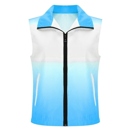 FRSASU Women s Lightweight Softshell Vest Windproof Sleeveless Jacket for Golf Running Travel Sky Blue