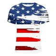 thumbnail image 4 of Zylanna Men's T-Shirts Tee, V-Neck America Flag Print Short Sleeve Summer Fashion Tops for Mens Multicolor, 4 of 5