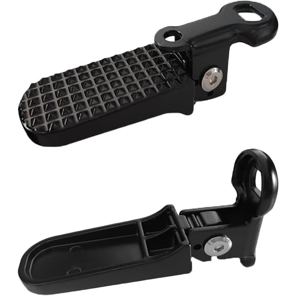 1 Pair Bike Rear Pedals, Aluminium Alloy Bike Pegs, Mini Folding Bicycle Foot Pegs, Non-Slip Rear Seat Footrest Pedals for Mountain Bike E-Bike (Black)
