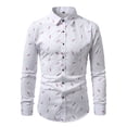 thumbnail image 5 of DeHolifer Dress Shirts for Men Printed Long Sleeve Stretch Dress Shirt Business Casual Button Down Shirts Red M, 5 of 7