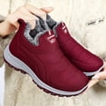 thumbnail image 3 of Pandaie Womens Orthopedic Winter Boots Slip on Arch Support Comfortable Shoes Non Slip Waterproof Warm Fuzzy Ankle Booties Lightweight Outdoor Walking Shoes Red 9.5, 3 of 8