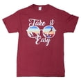 thumbnail image 1 of Tees2urdoor Take it Easy Graphic T-Shirt, Adult 5X-Large, Crimson, 1 of 5
