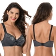 thumbnail image 4 of Curve Muse Women's Plus Size Unlined Underwire Lace Bra with Cushion Straps-Dk Grey Print, Grey Print-Size:44D, 4 of 7