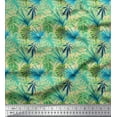 thumbnail image 1 of Soimoi Modal Satin Fabric Tropical Leaves Decor Fabric Printed Yard 42 Inch Wide, 1 of 5