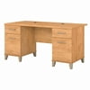 Bush Furniture Somerset 60" Double Pedestal Desk, Maple Cross