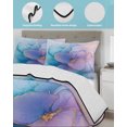 thumbnail image 4 of Blue Purple Pink Floral Marble Twin XL Size Down Alternative Comforter,Lightweight Comforter Quilt Bedding Set with Pillow Shams Contemporary Abstract Art Bed Comforter Duvet Insert 68"x98", 4 of 7