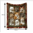thumbnail image 5 of Bohemian Throw Blanket with Cat Pattern, Soft Decorative Couch Blanket for Living Room, Cozy Cat Lover Gift for Women, Machine Washable(B), 5 of 5