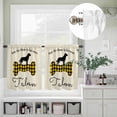 thumbnail image 5 of Kitchen Window Curtains Valance and Tier Set, Yellow Black Buffalo Plaid Bone Cute Dog Rod Pocket Tier Curtain Valance Set, Vintage Linen Light Filtering Cafe Curtains for Bedroom Living Room, 5 of 9