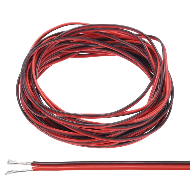 Cable eléctrico de 2 conductores de 20 AWG Uxcell 29.5FT rojo negro cobre estañado / flexible / silicona