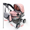 thumbnail image 7 of Reborn Baby Dolls Stroller, Pink and Gray Foldable Pram with Adjustable Hood, Storage Basket and Shoulder Bag for Dolls Up to 22 inches, Girls Age 3+, 7 of 7