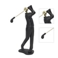 thumbnail image 1 of Golfing Figurine, Matte Black Golfer Figurine Resin  For Shelf, 1 of 8