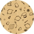 thumbnail image 1 of Ahgly Company Indoor Round Patterned Cinnamon Brown Area Rugs, 3' Round, 1 of 6