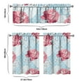 thumbnail image 6 of Pioneer Kitchen Curtains and Valance Set 36 Inch Tier Pink Paper Peony Flowers 3 Pieces Set Dining Room Small Curtain Drapes Cafe Curtains Valance for Home Decor Rod Pocket, 6 of 6