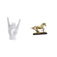 thumbnail image 1 of Figura de caballo en miniatura con gesto de roca, escultura de resina, adorno con forma creativa, ideal para regalar, decorar el hogar o la oficina., 1 of 8