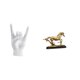 thumbnail image 1 of Estatua del gesto de la roca,Figuras de estatuas de dedos con gestos de música rock,Figura de caballo,Figura coleccionable de caballo en miniatura,Adorno de caballo de resina,estatua de, 1 of 8