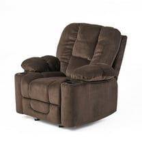 GDF Studio Brentwood Contemporary Fabric Pillow Tufted Recliner, Chocolate Brown and Black
