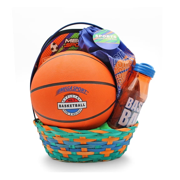 Basketball with Bag Prefilled Easter Basket, by Megatoys