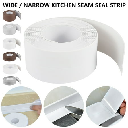JTWEEN Seal Strip Caulk Tape Strip -Kitchen and Bathroom Waterproof and Mildew Resistant Tape Bathtub Wall Caulk Strip(3.2*3.8cm White)