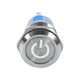 thumbnail image 2 of Interruptor pulsador de encendido con LED blanco de 19 mm, 12 V-24 V, con enclavamiento automático e impermeable de acero inoxidable, 2 of 3