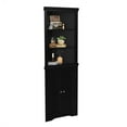 thumbnail image 2 of Furmax Corner Bookcase with Storage, Corner Bookshelf Stand Storage Rack for Living Room, Home Office, Kitchen, Small Space,Black, 2 of 7