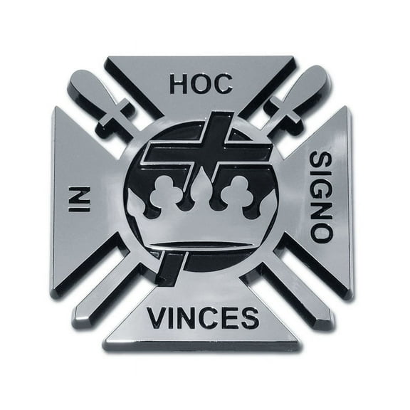 Knights Templar - Chrome 2.5" x 2.5" Auto Emblem